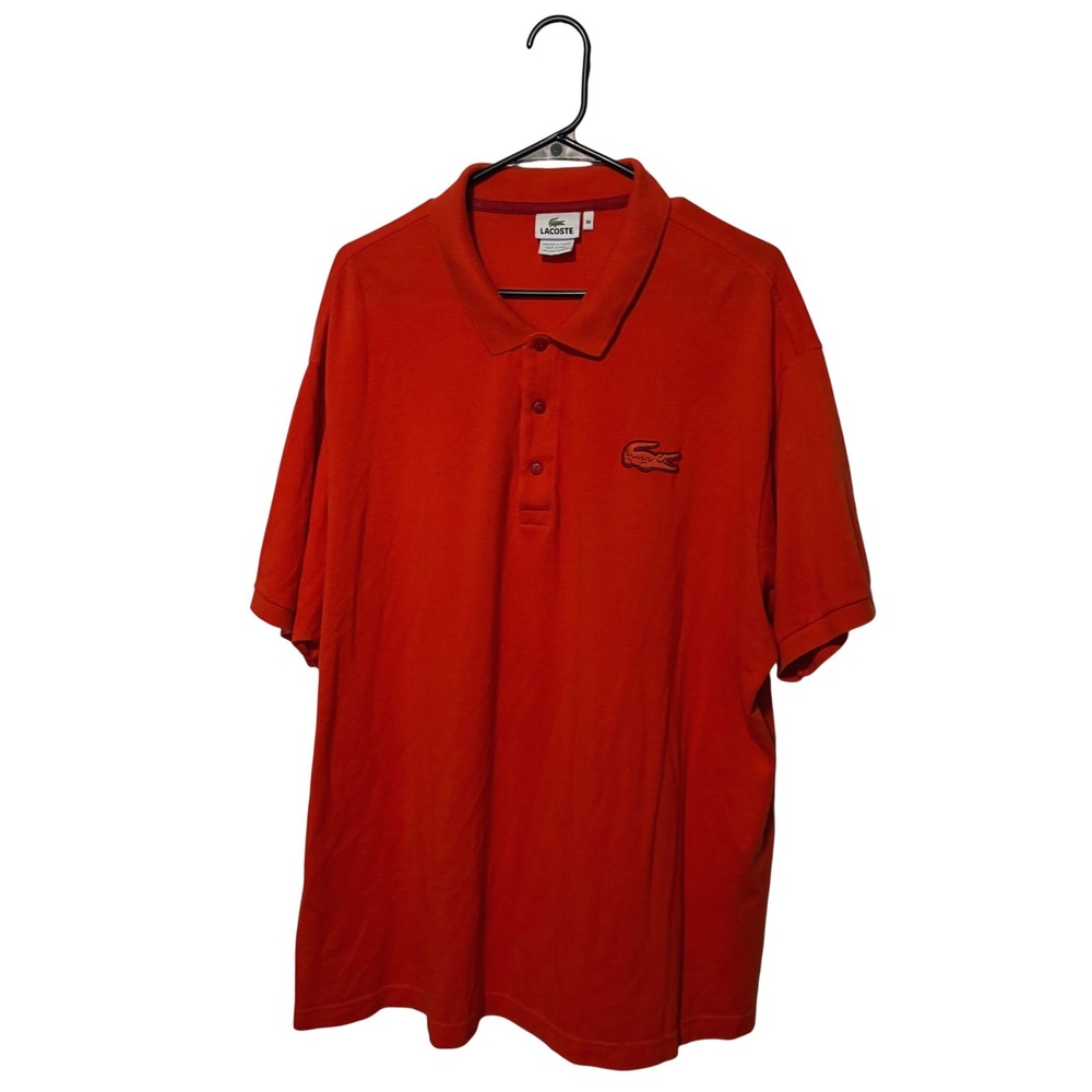 Lacoste Polo Shirt Mens Size 9 4XL Orange Short Sleeve Big Crocodile Logo